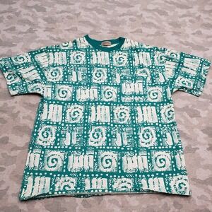 Vintage Tones By CC Sport Shirt Mens XL Green Short Sleeve Single Stitch